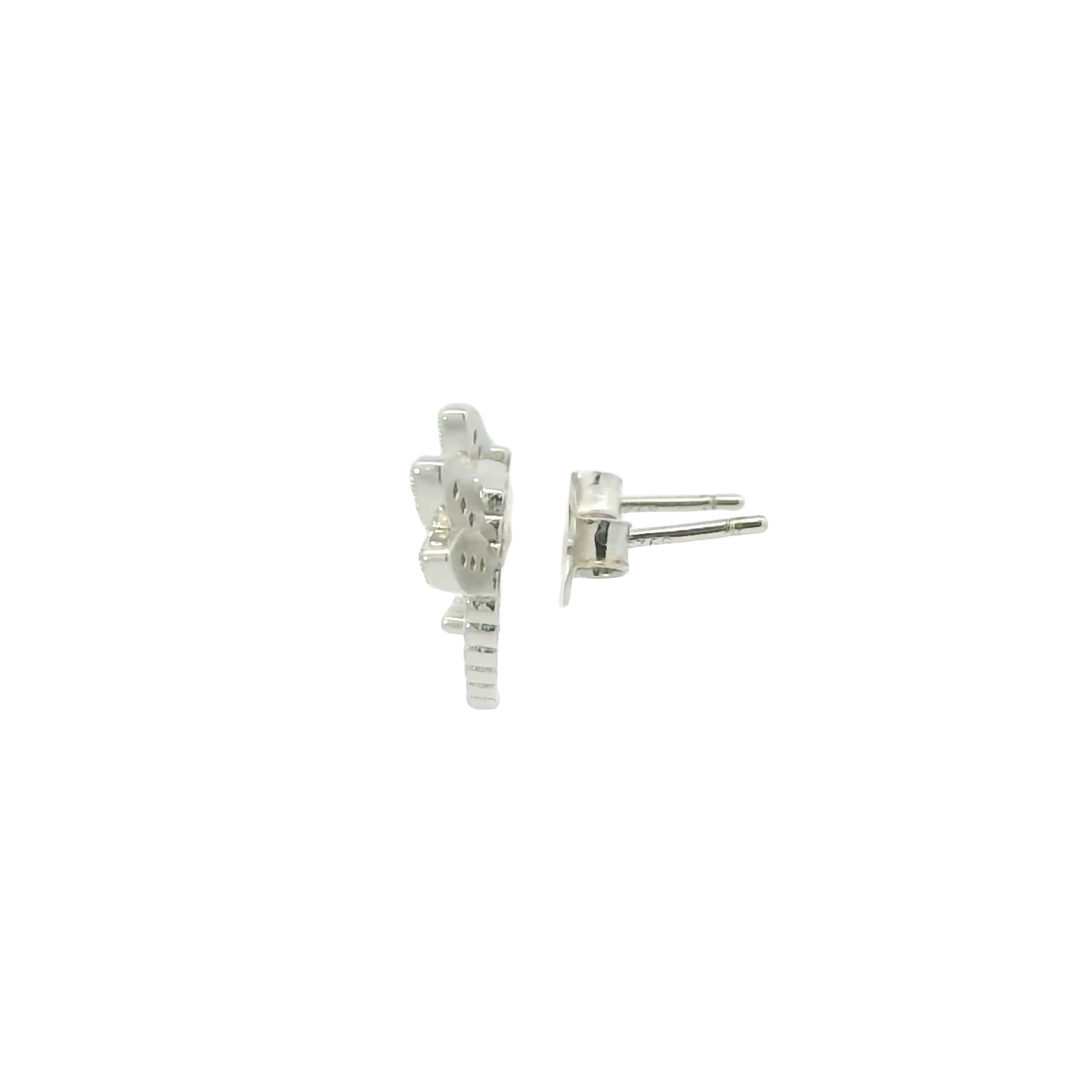 WHITE CUBIC ZIRCONIA STERLING SILVER EARRINGS (DRAGONFLY)