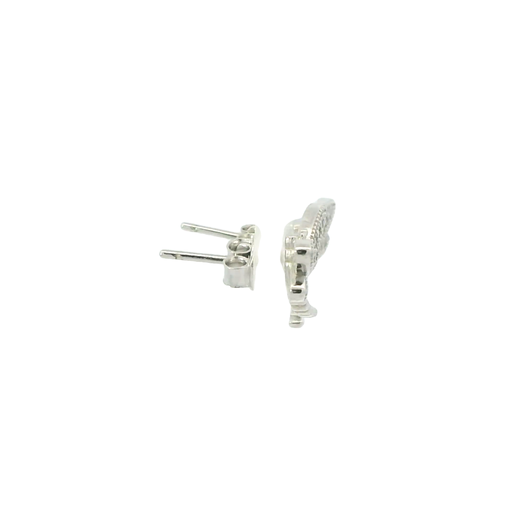 WHITE CUBIC ZIRCONIA STERLING SILVER EARRINGS (DRAGONFLY)