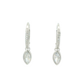 WHITE CUBIC ZIRCONIA STERLING SILVER EARRINGS (MARQUISE)