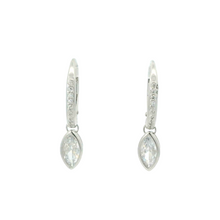 Load image into Gallery viewer, WHITE CUBIC ZIRCONIA STERLING SILVER EARRINGS (MARQUISE)