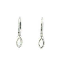 Load image into Gallery viewer, WHITE CUBIC ZIRCONIA STERLING SILVER EARRINGS (MARQUISE)