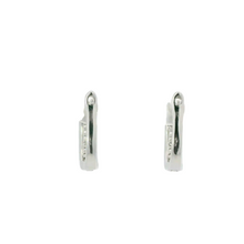 Load image into Gallery viewer, WHITE CUBIC ZIRCONIA STERLING SILVER EARRRINGS (HOOP)