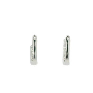 WHITE CUBIC ZIRCONIA STERLING SILVER EARRRINGS (HOOP)