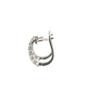 WHITE CUBIC ZIRCONIA STERLING SILVER EARRINGS (HOOP)