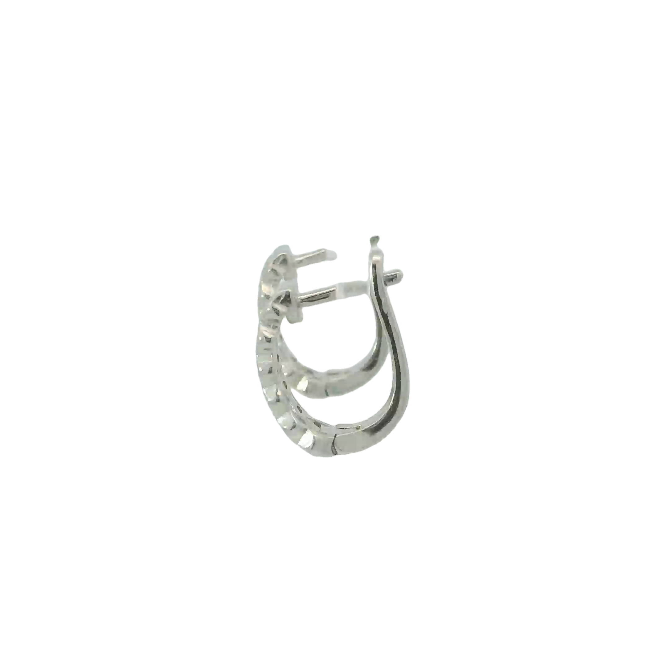 CUBIC ZIRCONIA STERLING SILVER EARRINGS (HOOP)