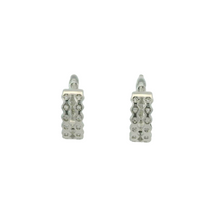 Load image into Gallery viewer, CUBIC ZIRCONIA STERLING SILVER EARRINGS (HOOP)