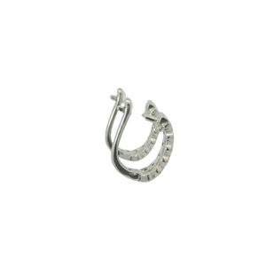 CUBIC ZIRCONIA STERLING SILVER EARRINGS (HOOP)