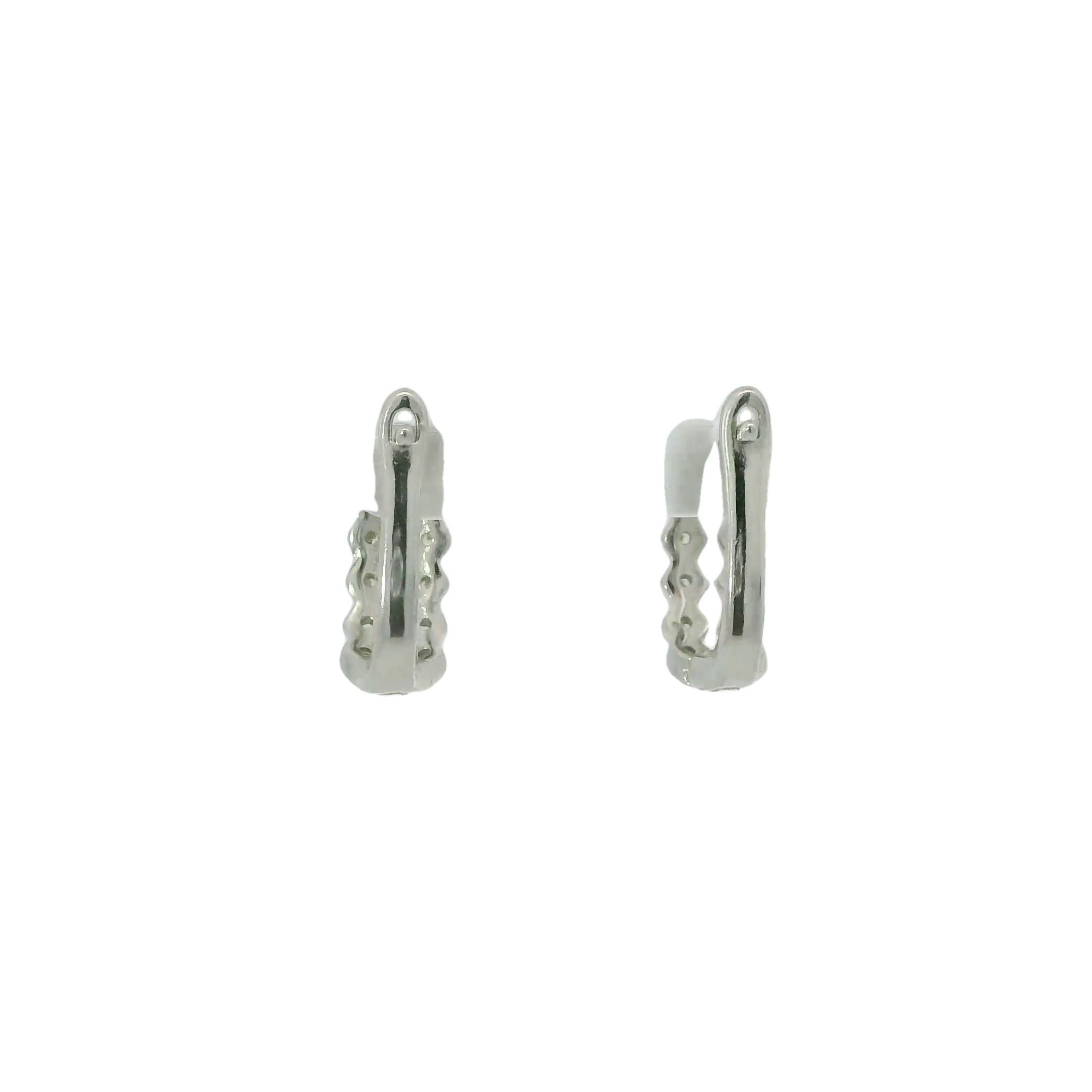 CUBIC ZIRCONIA STERLING SILVER EARRINGS (HOOP)