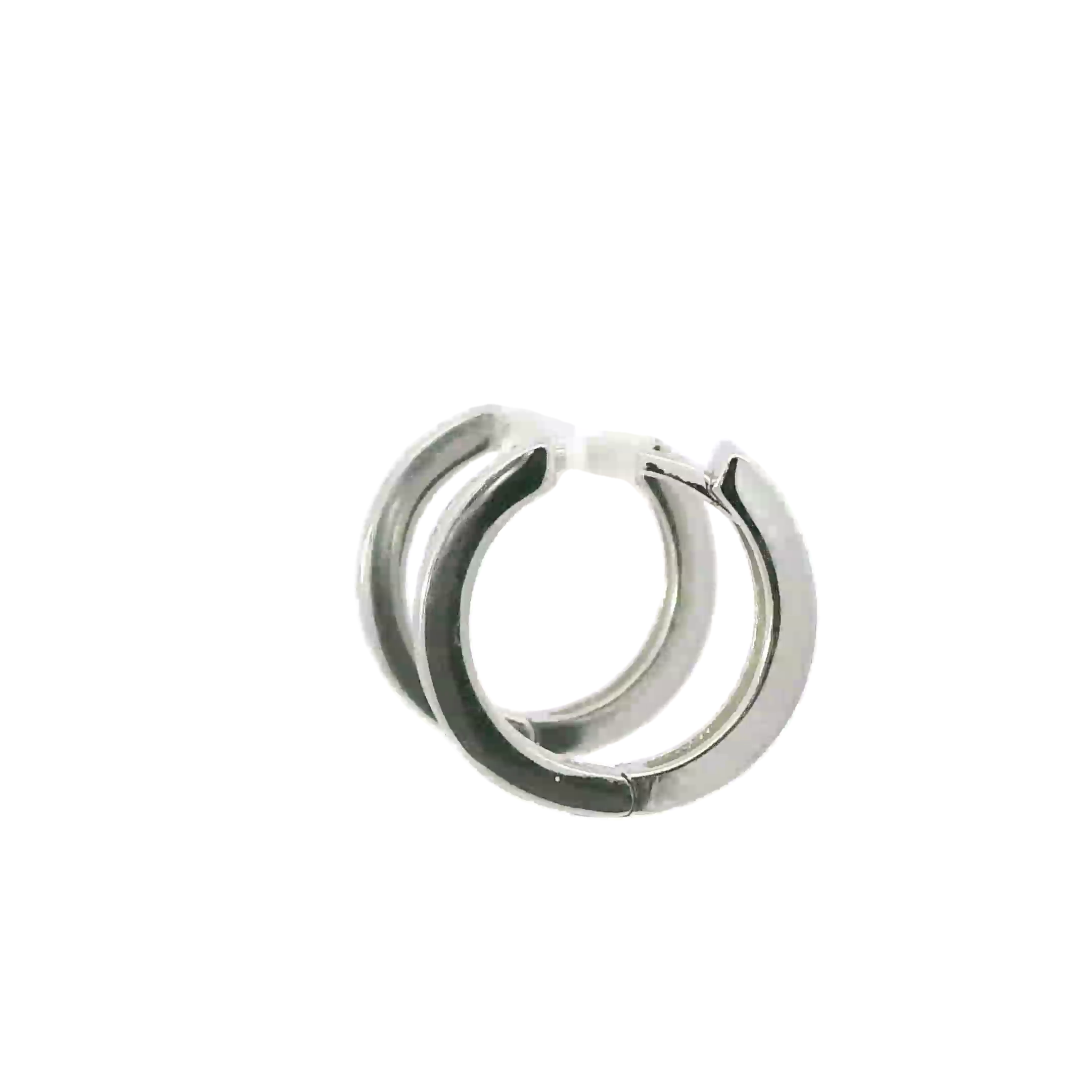 WHITE CUBIC ZIRCONIA STERLING SILVER EARRINGS (HOOP)