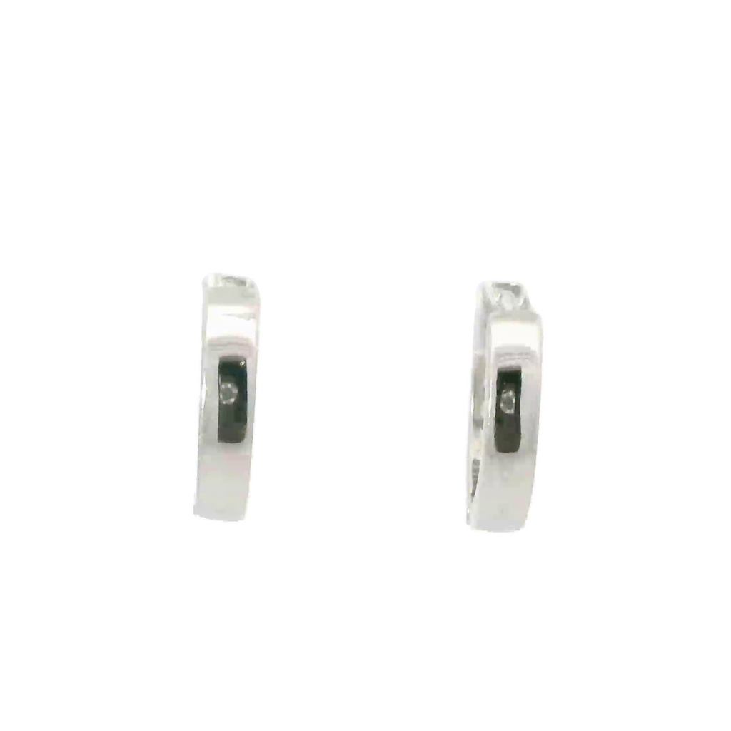 WHITE CUBIC ZIRCONIA STERLING SILVER EARRINGS (HOOP)