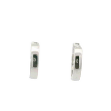 Load image into Gallery viewer, WHITE CUBIC ZIRCONIA STERLING SILVER EARRINGS (HOOP)