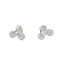 Load image into Gallery viewer, WHITE CUBIC ZIRCONIA STERLING SILVER EARRINGS (BICYCLE)