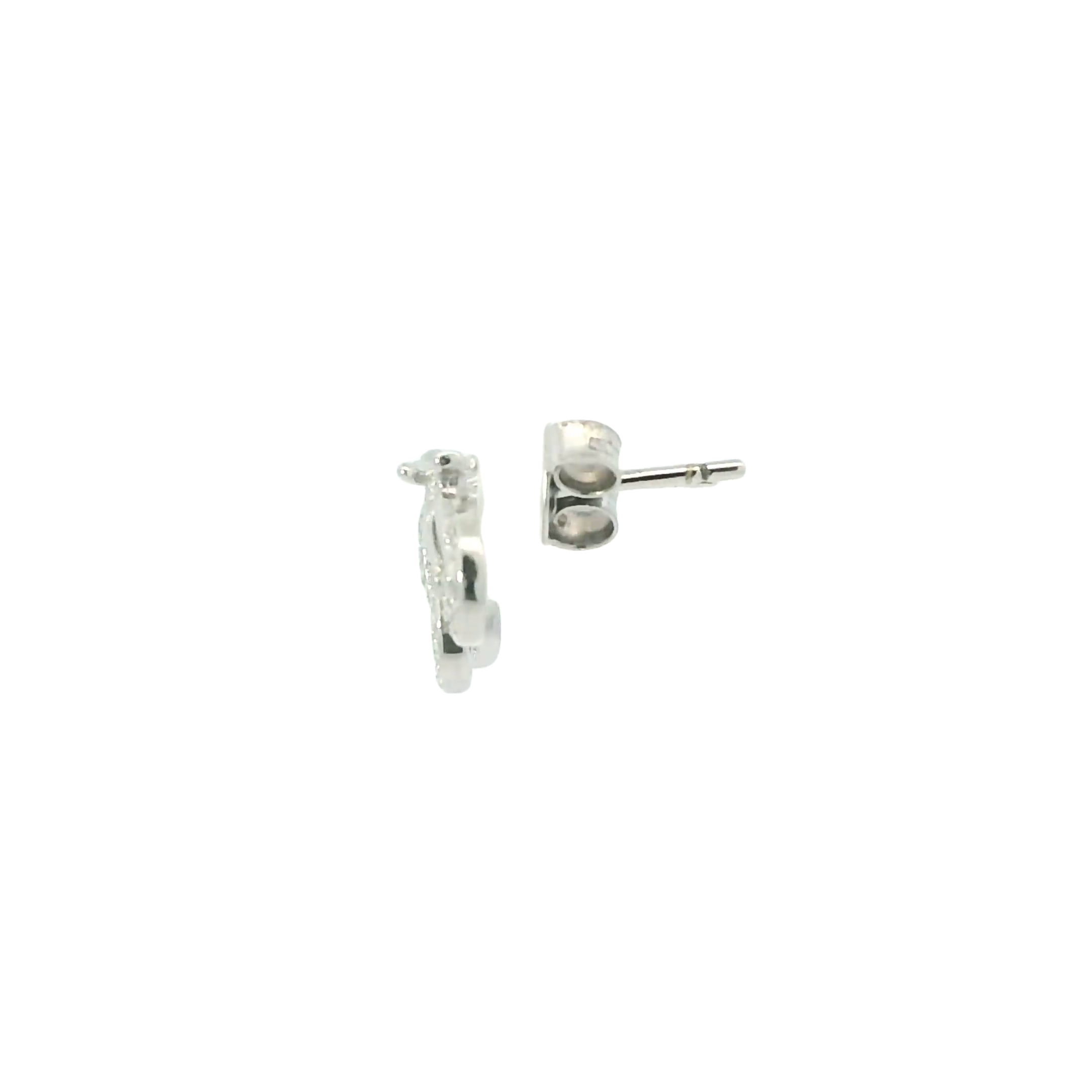 BICYCLE WHITE CUBIC ZIRCONIA STERLING SILVER EARRINGS