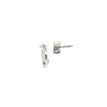 Load image into Gallery viewer, WHITE CUBIC ZIRCONIA STERLING SILVER EARRINGS (BICYCLE)