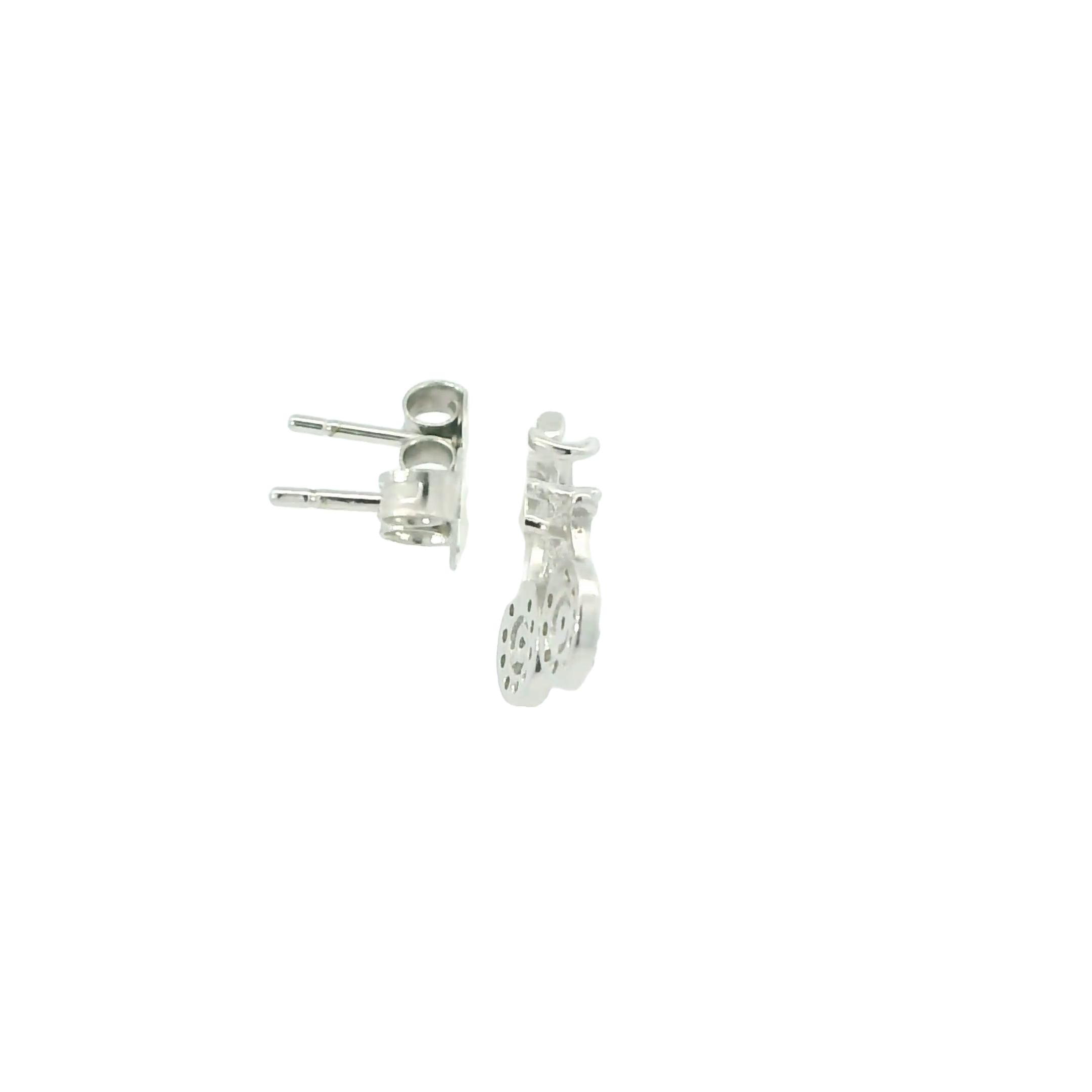 BICYCLE WHITE CUBIC ZIRCONIA STERLING SILVER EARRINGS