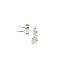 Load image into Gallery viewer, WHITE CUBIC ZIRCONIA STERLING SILVER EARRINGS (BICYCLE)