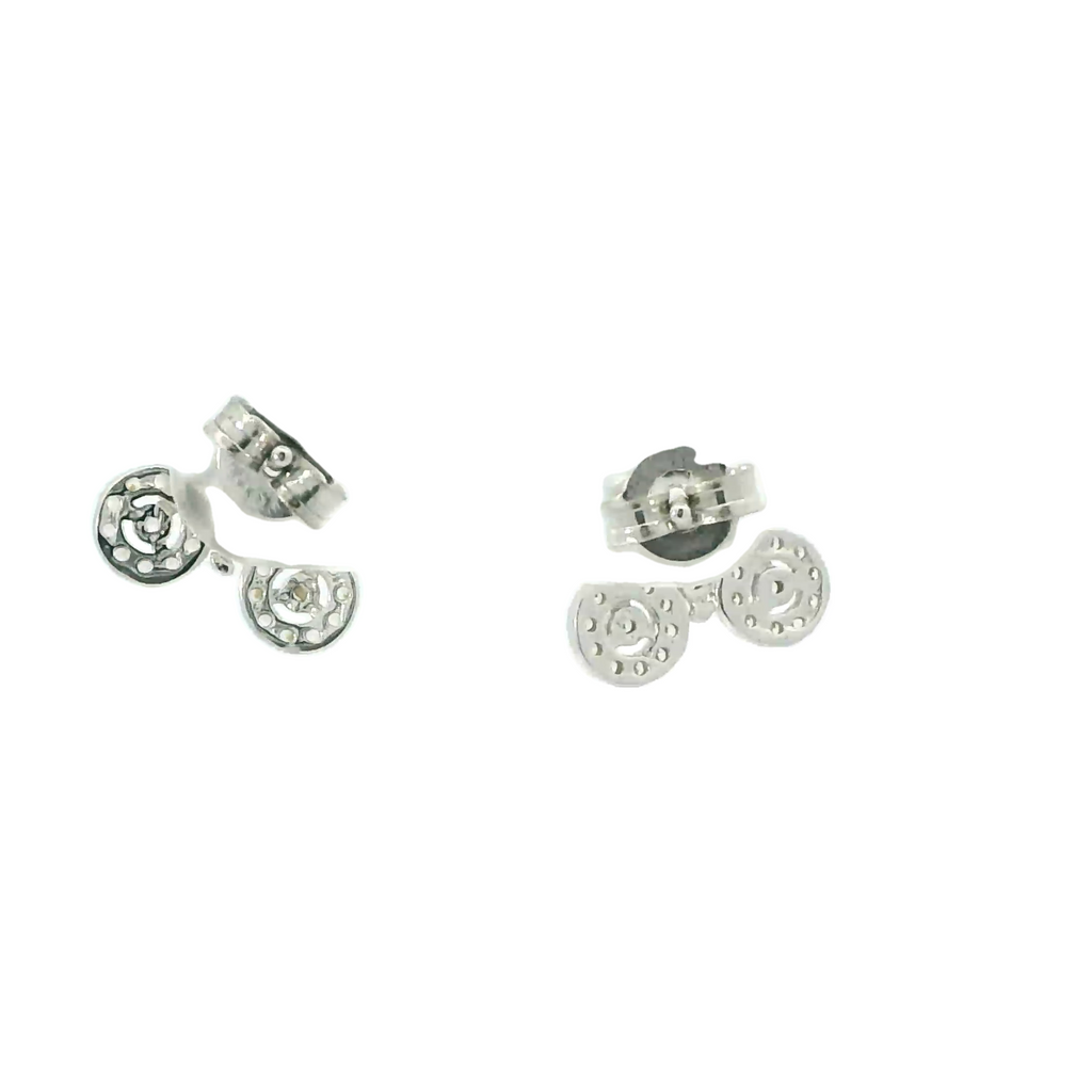 BICYCLE WHITE CUBIC ZIRCONIA STERLING SILVER EARRINGS