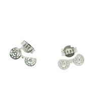 Load image into Gallery viewer, WHITE CUBIC ZIRCONIA STERLING SILVER EARRINGS (BICYCLE)