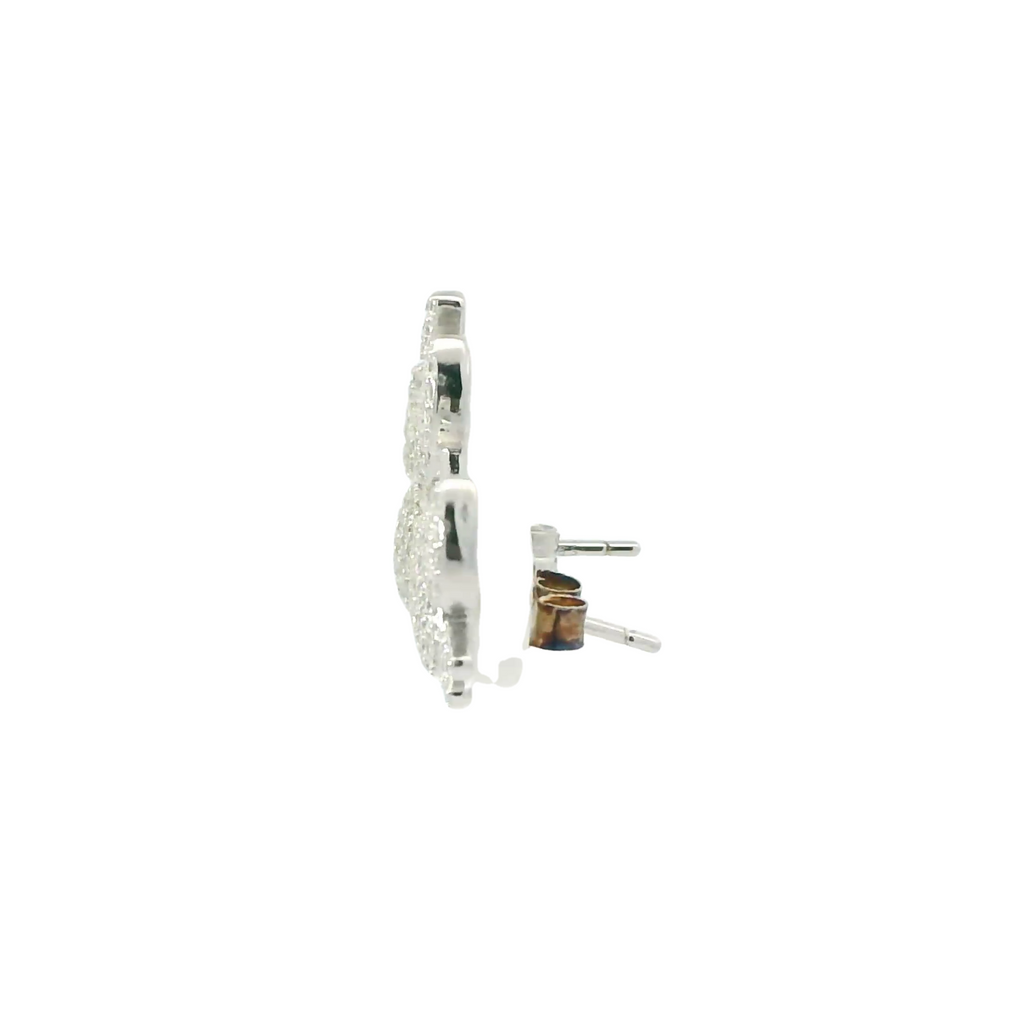 WHITE CUBIC ZIRCONIA STERLING SILVER EARRINGS (CRAB)