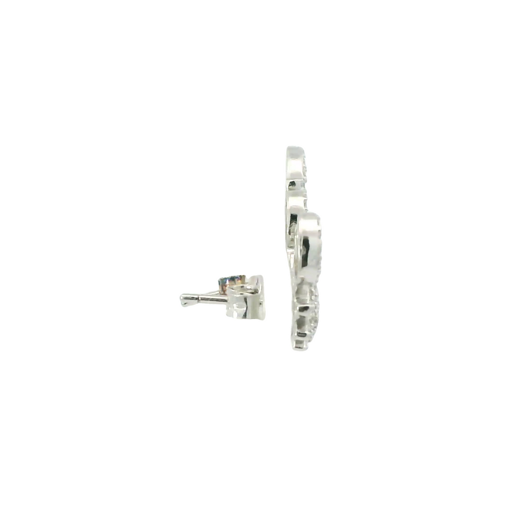 WHITE CUBIC ZIRCONIA STERLING SILVER EARRINGS (CRAB)