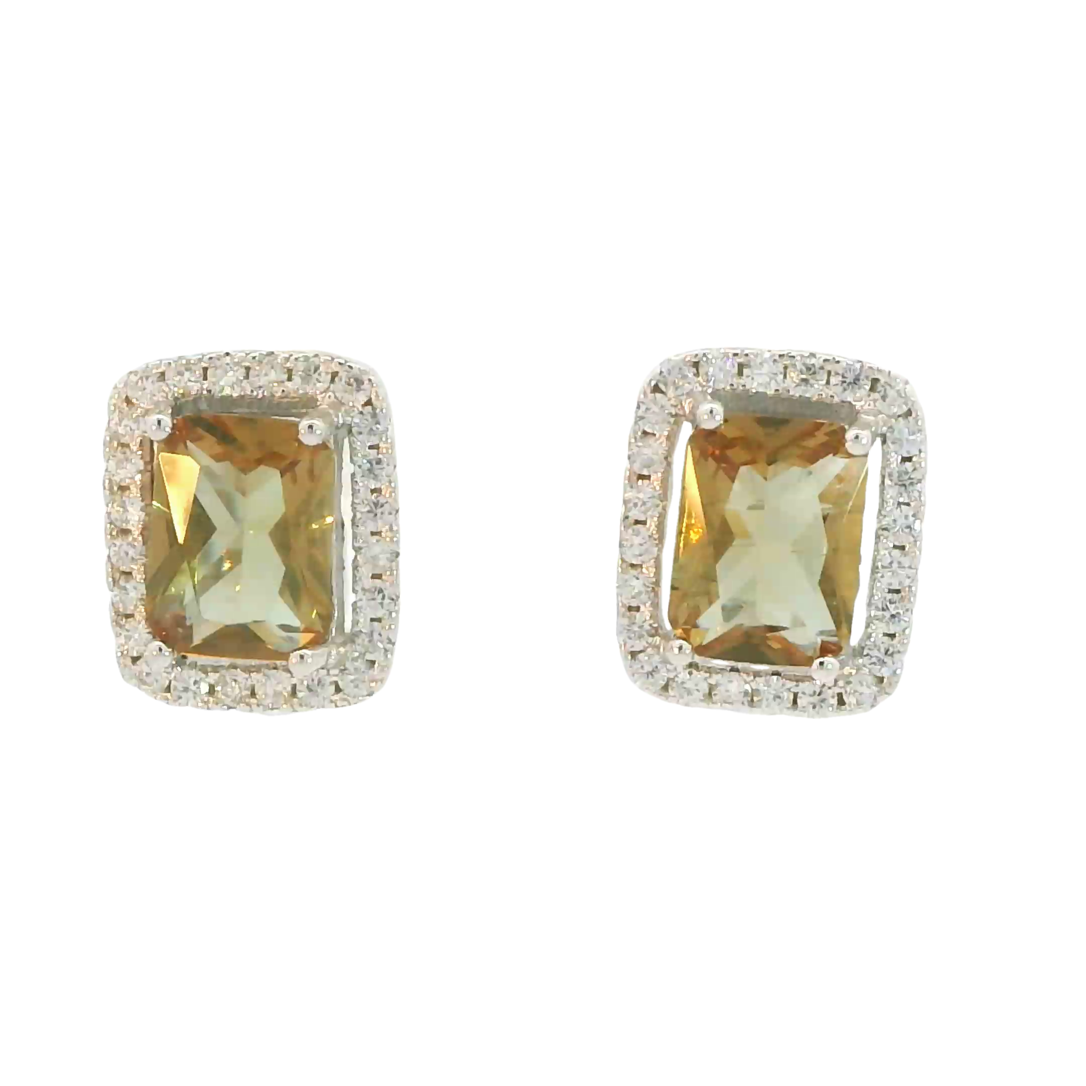 ZULTANITE COLOR CHANGING EARRINGS, CUBIC ZIRCONIA STERLING SILVER, (EMERALD SHAPE)