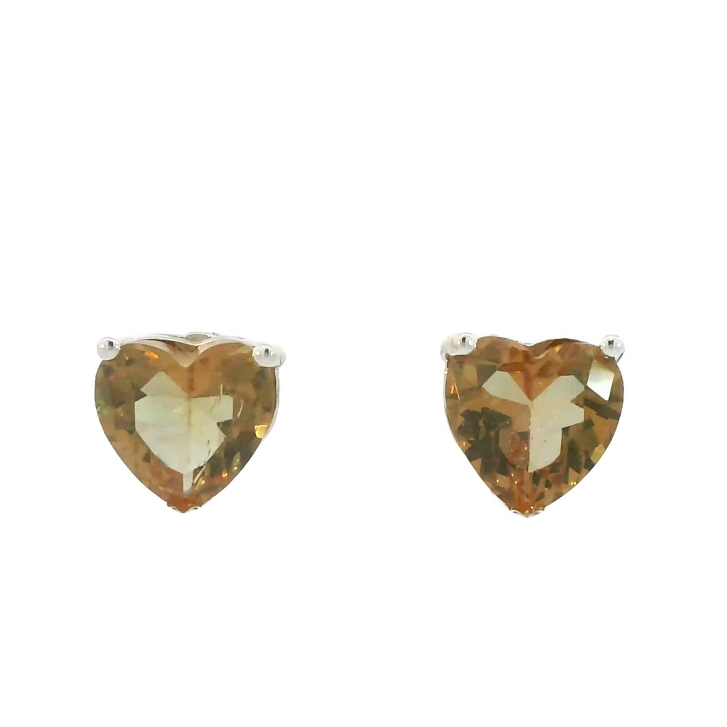 ZULTANITE HEART COLOR CHANGING STONE EARRINGS, THE COLOR OF THE STONE CHANGES WITH DIFFERENT LIGHTING