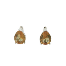 Load image into Gallery viewer, ZULTANITE EARRINGS, CUBIC ZIRCONIA STERLING SILVER, THE COLOR OF THE STONE CHANGES WITH DIFFERENT LIGHTING (PEAR SHAPE)