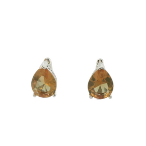 ZULTANITE EARRINGS, CUBIC ZIRCONIA STERLING SILVER, THE COLOR OF THE STONE CHANGES WITH DIFFERENT LIGHTING (PEAR SHAPE)