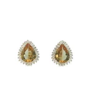 ZULTANITE EARRINGS, CUBIC ZIRCONIA STERLING SILVER, THE COLOR OF THE STONE CHANGES WITH DIFFERENT LIGHTING (PEAR SHAPE)