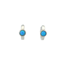 Load image into Gallery viewer, BLUE LAB OPAL STERLING SILVER EARRINGS