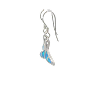 BLUE WHALE TAIL OPAL STERLING SILVER EARRINGS