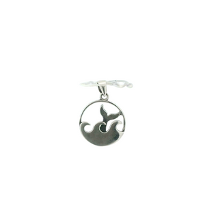 WHALE TAIL WITH WAVE STERLING SILVER PENDANT