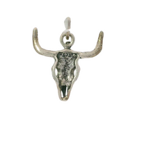 Load image into Gallery viewer, BULL SKULL STERLING SILVER PENDANT