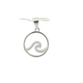WHITE CUBIC ZIRCONIA STERLING SILVER PENDANT (WAVE)