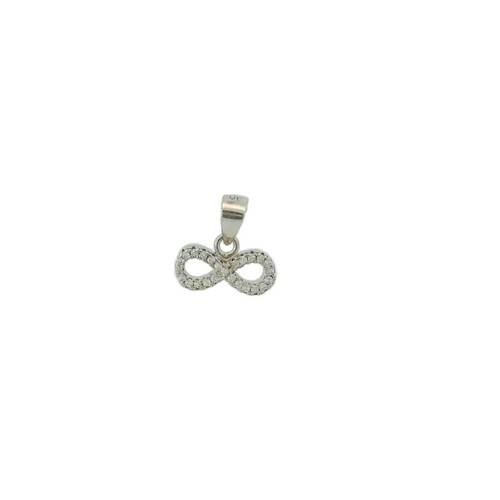 CUBIC ZIRCONIA STERLING SILVER PENDANT (INFINITY)