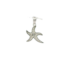 Load image into Gallery viewer, WHITE CUBIC ZIRCONIA STERLING SILVER PENDANT (STARFISH)