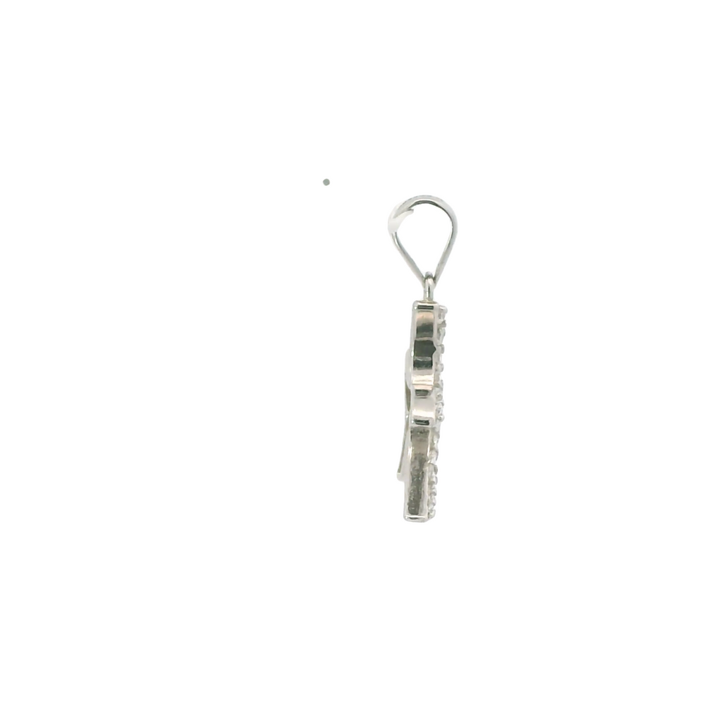 WHITE CUBIC ZIRCONIA STERLING SILVER PENDANT (STARFISH)