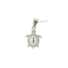 Load image into Gallery viewer, WHITE CUBIC ZIRCONIA STERLING SILVER PENDANT (TURTLE)