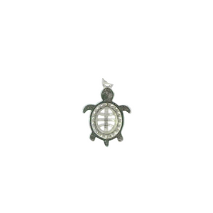 WHITE CUBIC ZIRCONIA STERLING SILVER PENDANT (TURTLE)