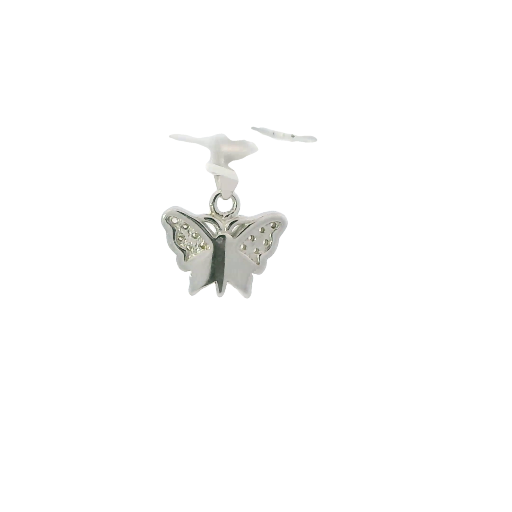 BUTTERFLY WHITE CUBIC ZIRCONIA STERLING SILVER PENDANT