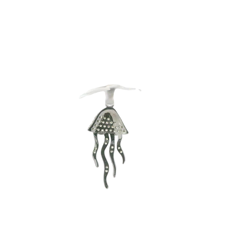 WHITE CUBIC ZIRCONIA STERLING SILVER PENDANT (JELLYFISH)
