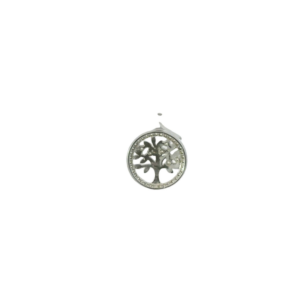 CUBIC ZIRCONIA STERLING SILVER PENDANT (TREE OF LIFE)