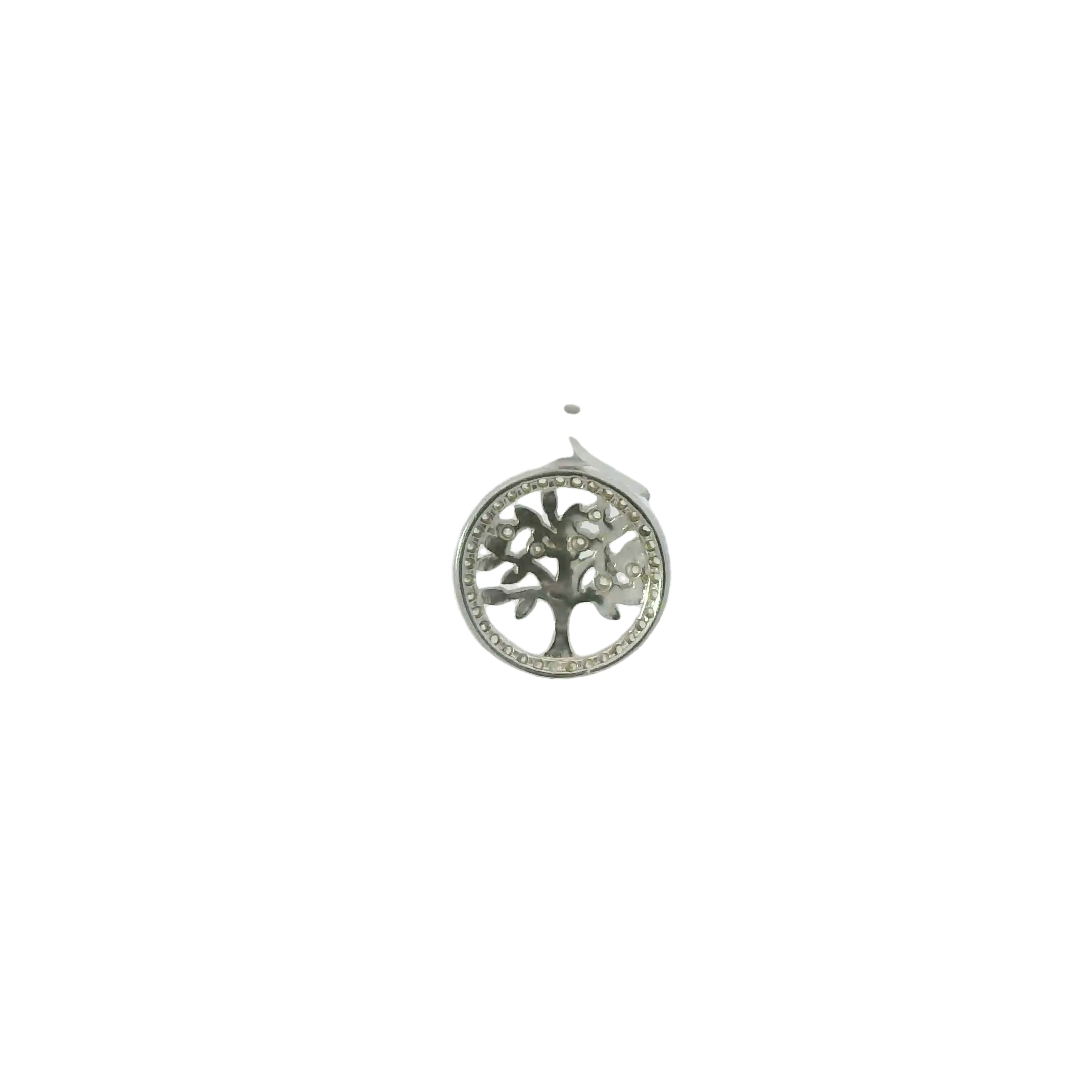 CUBIC ZIRCONIA STERLING SILVER PENDANT (TREE OF LIFE)