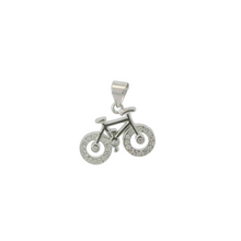 Load image into Gallery viewer, CUBIC ZIRCONIA BICYCLE STERLING SILVER PENDANT