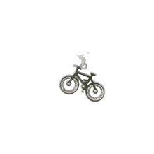 Load image into Gallery viewer, CUBIC ZIRCONIA BICYCLE STERLING SILVER PENDANT