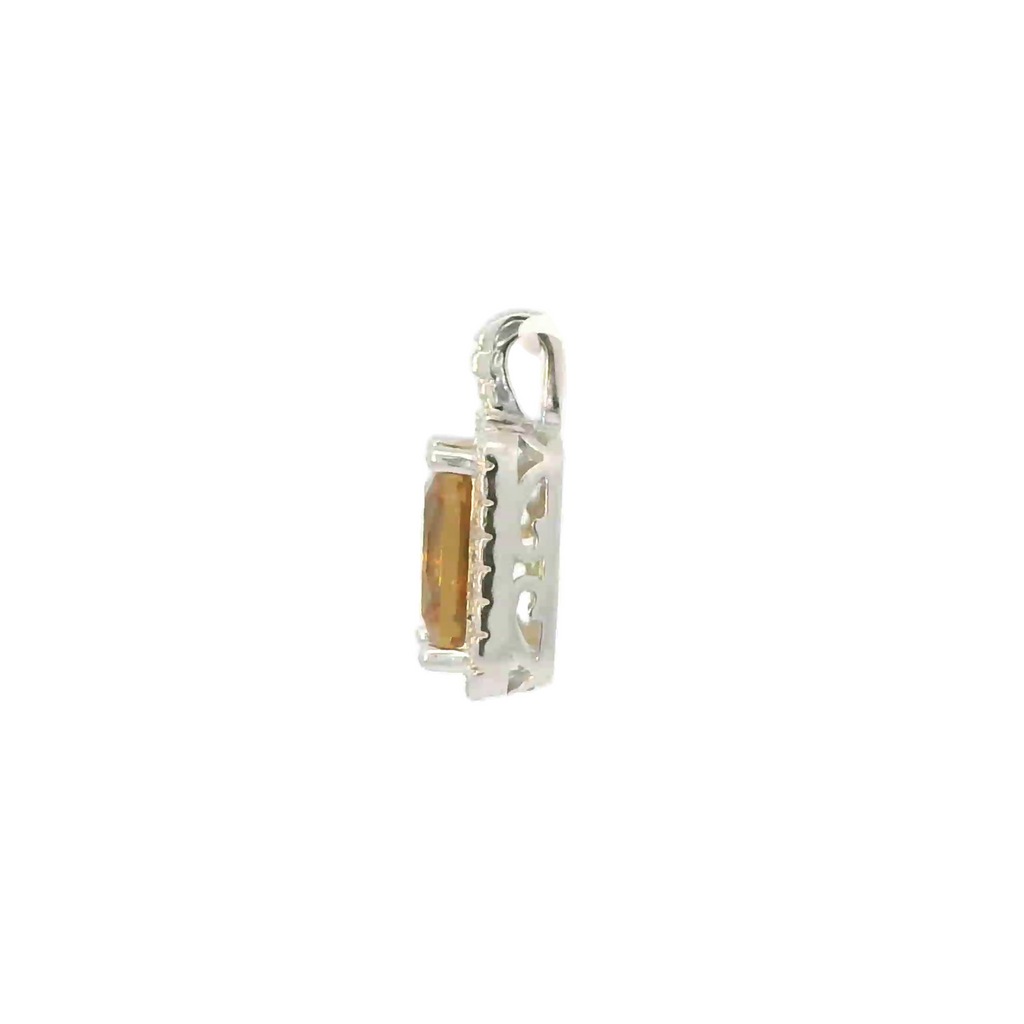 ZULTANITE CUBIC ZIRCONIA STERLING SILVER PENDANT, THE COLOR OF THE STONE CHANGES WITH DIFFERENT LIGHTING (EMERALD SHAPE)
