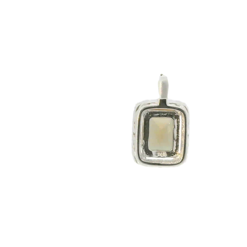 ZULTANITE CUBIC ZIRCONIA STERLING SILVER PENDANT, THE COLOR OF THE STONE CHANGES WITH DIFFERENT LIGHTING (EMERALD SHAPE)