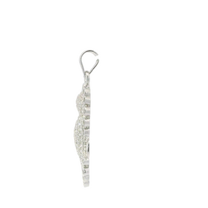 WHITE CUBIC ZIRCONIA STERLING SILVER PENDANT (SEAHORSE)