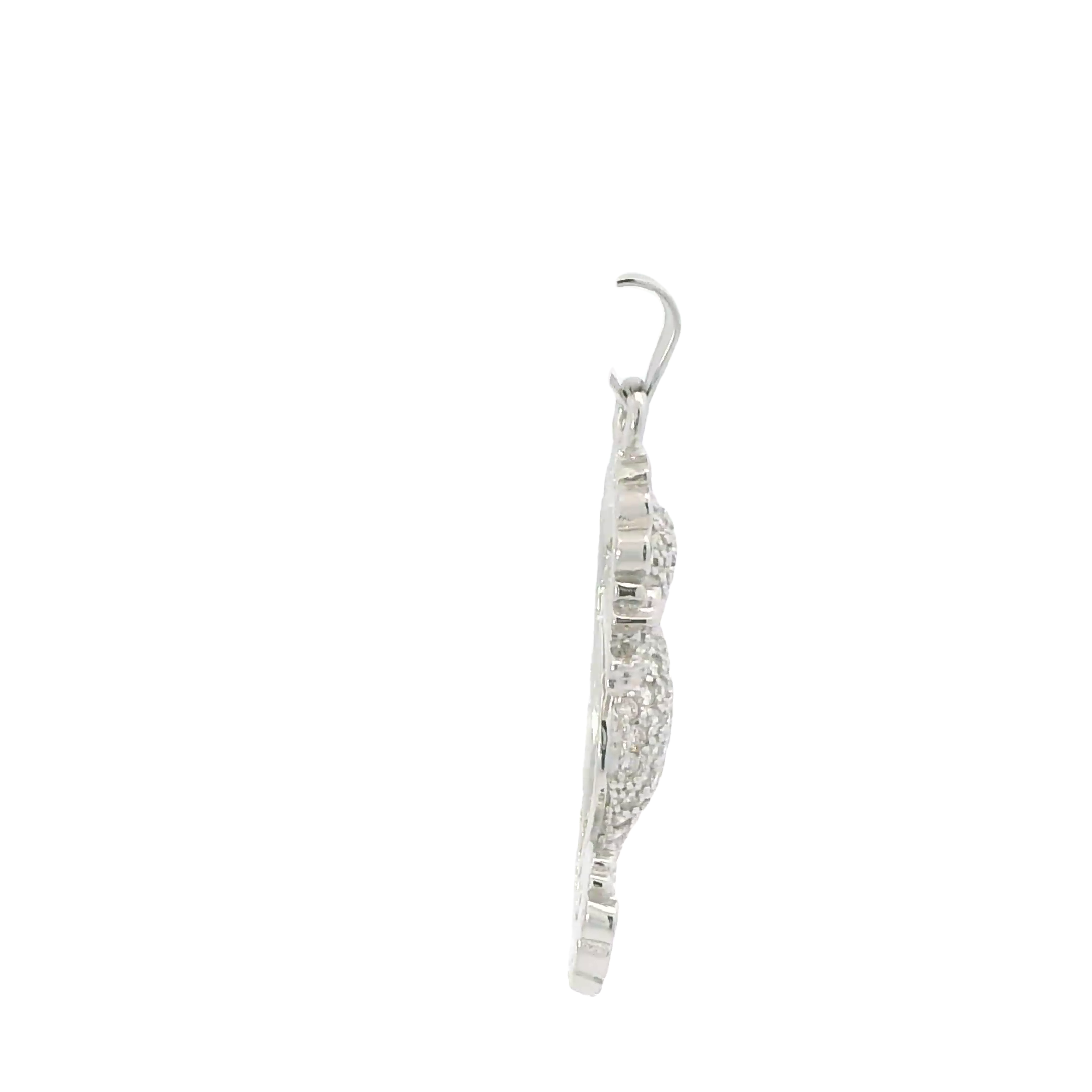 WHITE CUBIC ZIRCONIA STERLING SILVER PENDANT (SEAHORSE)
