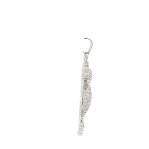 WHITE CUBIC ZIRCONIA STERLING SILVER PENDANT (SEAHORSE)